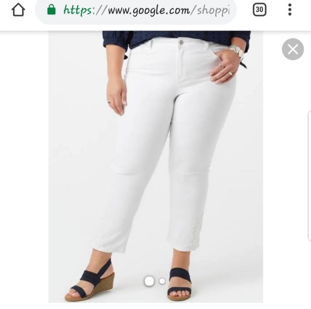 {Dress Barn} White ankle length jeans